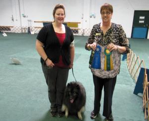 Clancy and Stacie earn their AKC Rally Novice title and 1st place!