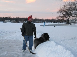 Clancy loves snow mounds!